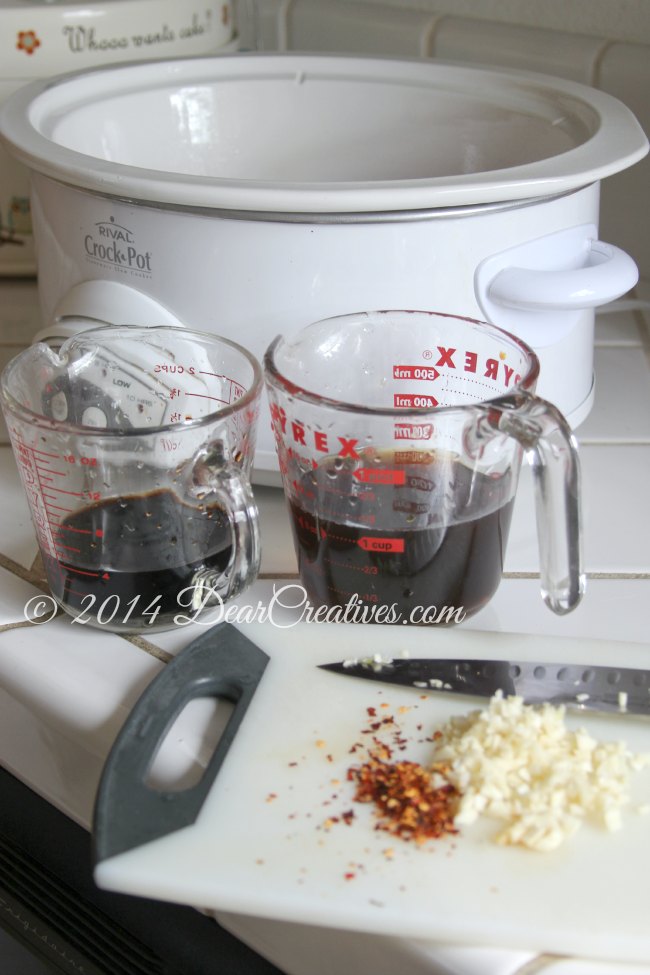 Prepping dinner in the crockpot