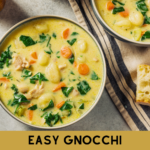 Easy Gnocchi Chicken Soup Recipe - Get ready to cook a flavorful soup that is a complete meal! Gnocchi soup is the ultimate comfort food. It tastes like the chicken gnocchi soup from the Olive Garden. Print the gnocchi soup recipe and make it! You will love it. go to DearCreatives.com