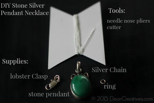 DIY- Craft Jewelry |DIY Stone Silver Pendant Necklace