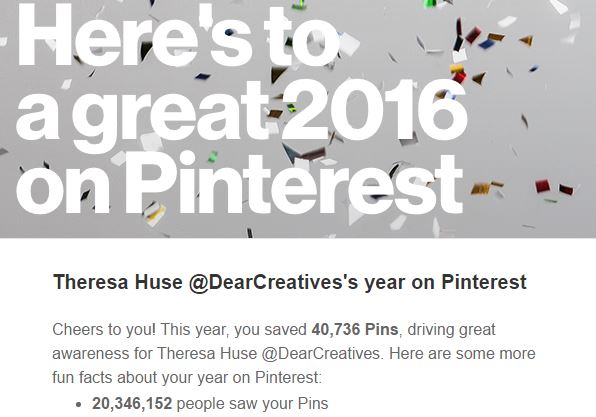 Pinterest stats 2016 for DearCreatives.com