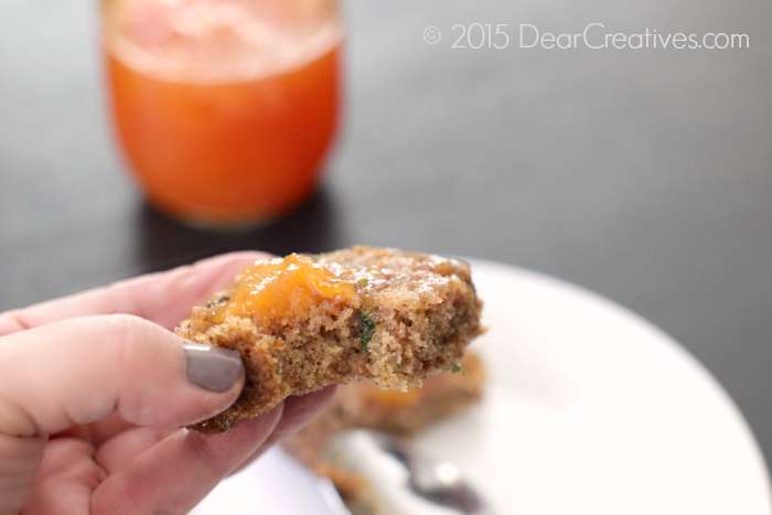 Slice of Zucchini Bread with Peach Jam