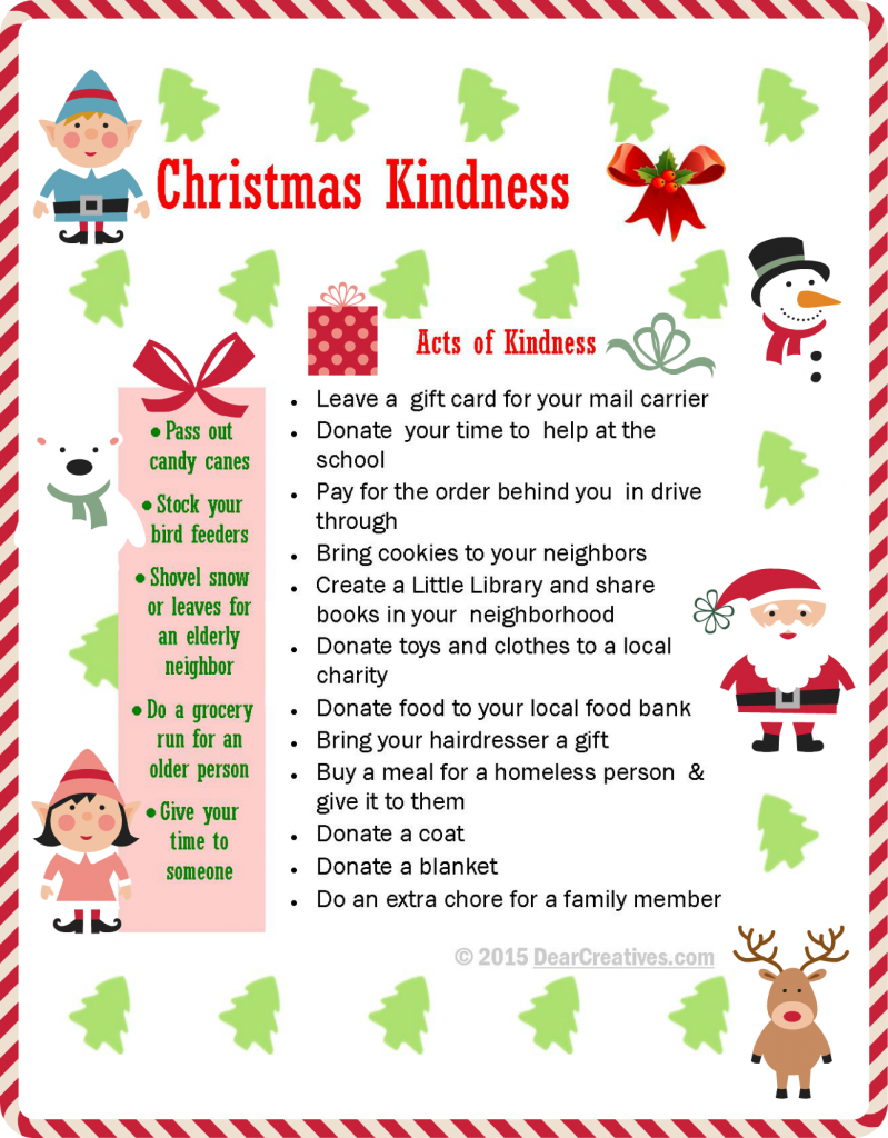 Free Printables |Christmas Kindness | Simple Acts of Kindness |Free Printable