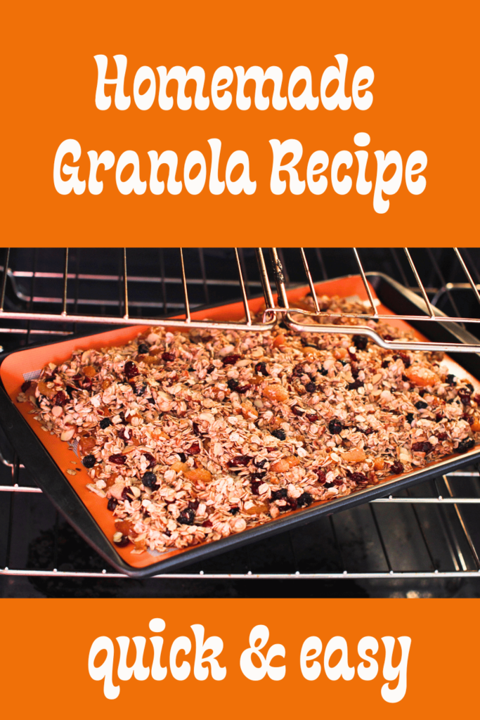 Get the recipe for homemade granola. Simple step-by-step instructions you will have granola that is delicious in about 30 minutes. Find out more at DearCreatives.com