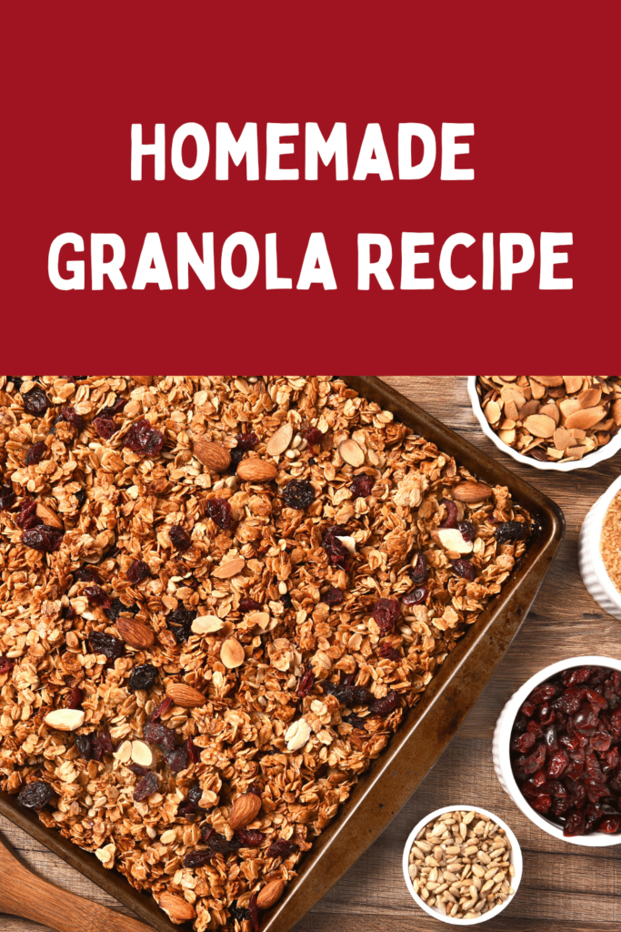 Homemade Granola Recipe - Quick and Easy Recipe For Granola. Delicious for breakfast, snacks, or topping yogurt...DearCreatives.com