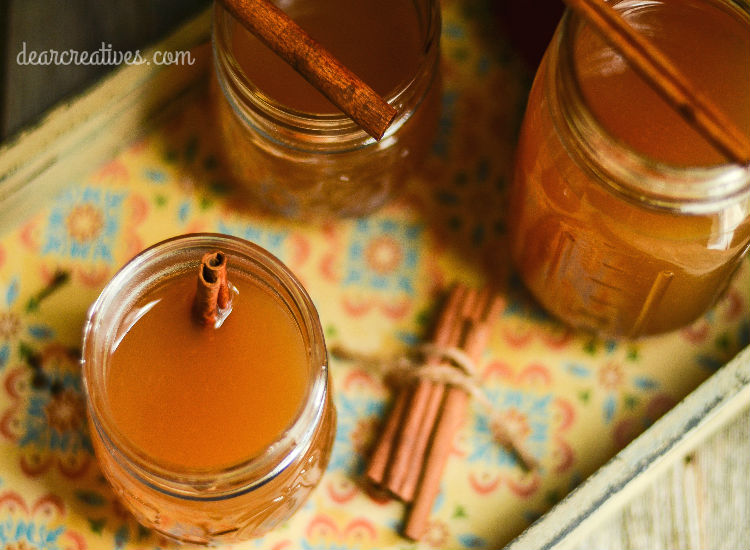 spiced-apple-cider drink recipe for fall that anyone can make at home for fall gatherings, holidays or parties.