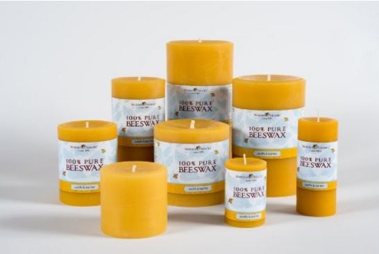 Beeswax candles various sizes and colors