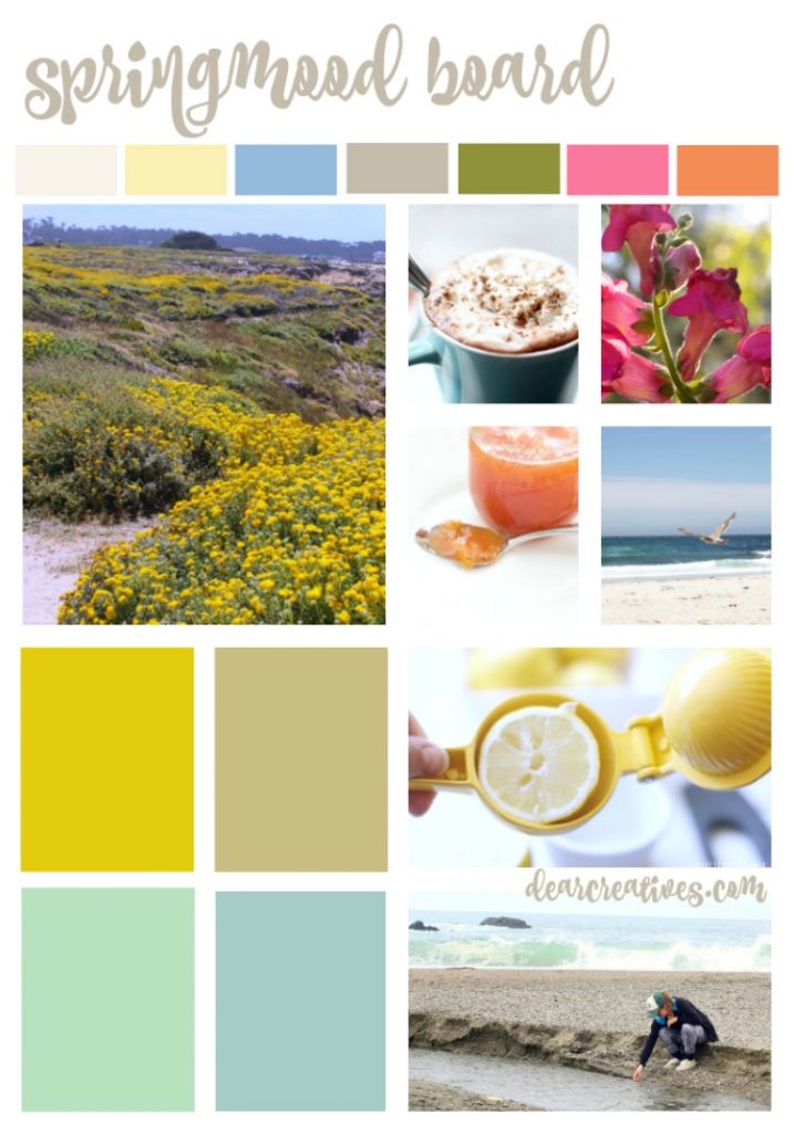 color inspiration mood board spring beach colors #livecolor