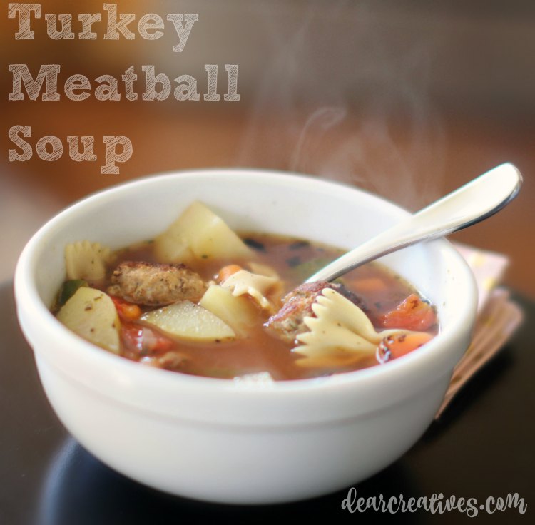 easy recipes soup recipe Turkey Meatball Soup with vegetables DearCreatives.com