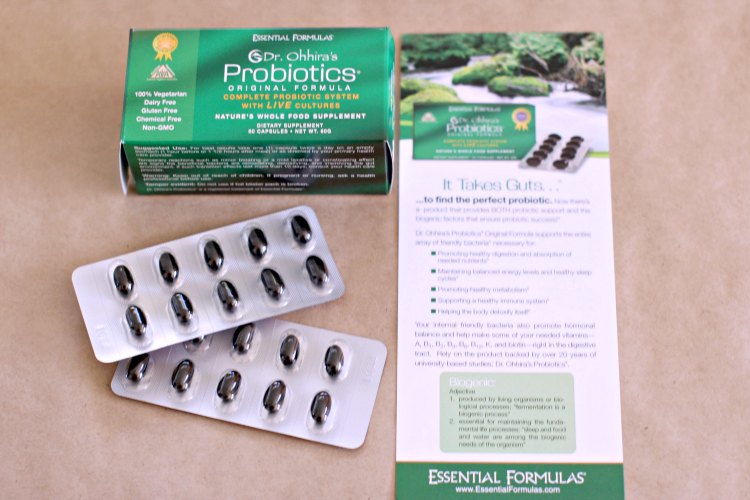 healthy lifestyle probiotics © 2017 Theresa Huse- leaflet and probiotics out of the carton in packaging.