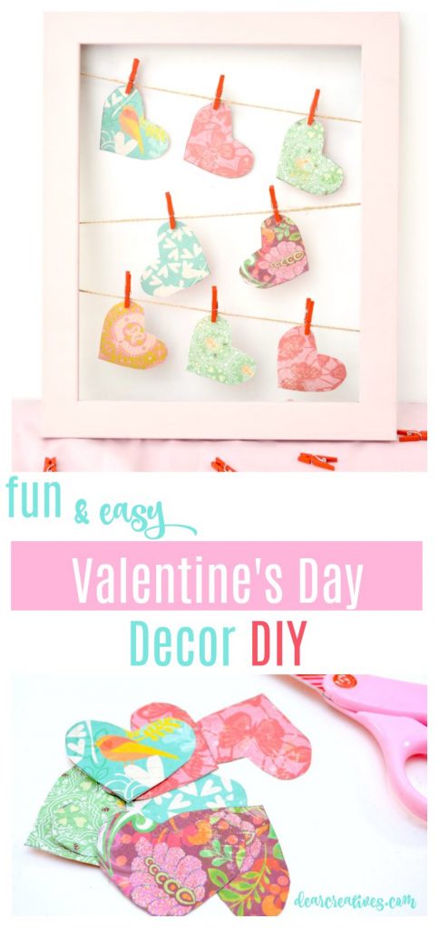 Fun, and easy Valentine's Day Home Decor DIY see how to make this for your home or for a gift. #ValentinesDay #crafts #homedecordiy see this and more easy DIYs at DearCreatives.com