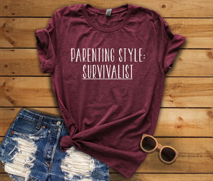 Parenting survivalist tee shirt