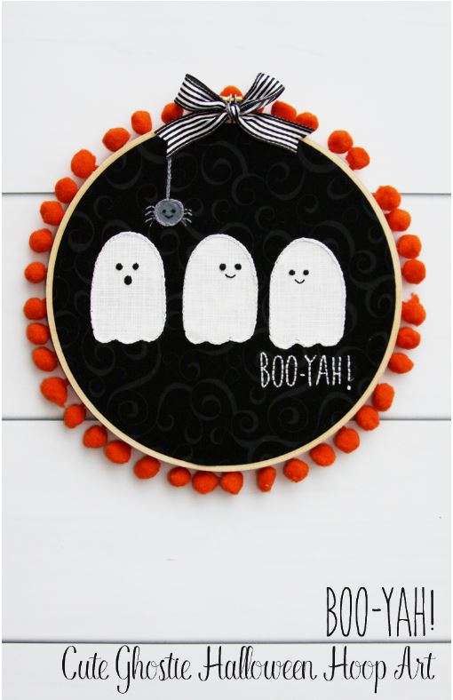 Ghost Halloween Hoop Art Wreath via flamingotoes