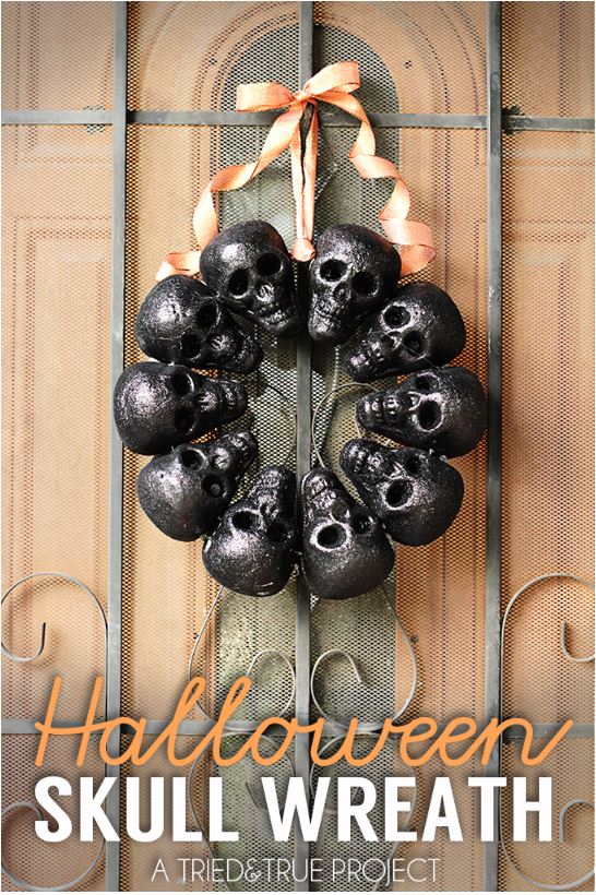 Halloween Skull Wreath via triedandtrue