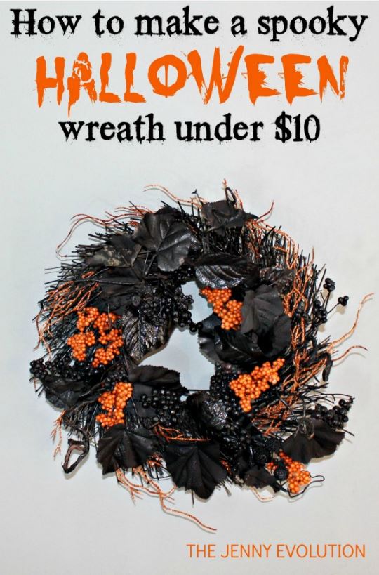 How to make a spooky Halloween wreath via mommyevolution