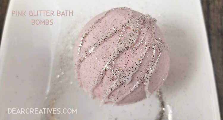 Pink Champagne Bath Bombs DearCreatives.com #pink #glitter #champagne #beauty #diy #dearcreatives