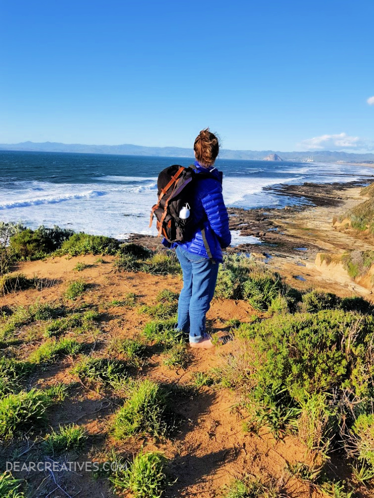 Overlooking ocean from the top of a mountain hike at Montana de Oro DearCreatives.com