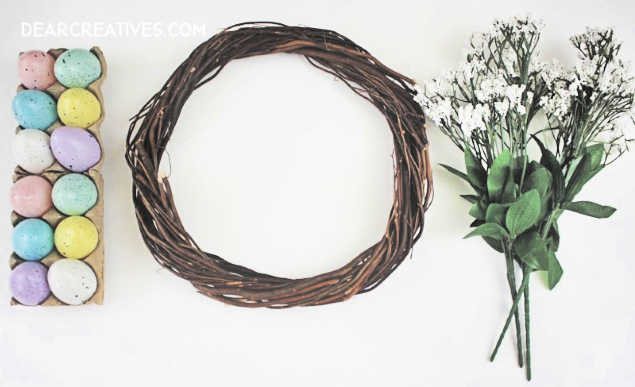 How to make an Easter Egg Wreath Step 1 Gather your Supplies How to at DearCreatives.com