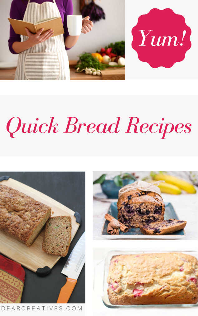 Quick Bread Recipes - Grab sweet bread recipes and savory bread recipes. These are all no yeast breads you can make quickly at home. DearCreatives.com #quickbreadrecipes #baking #recipes #sweetbreads #quickbreads 