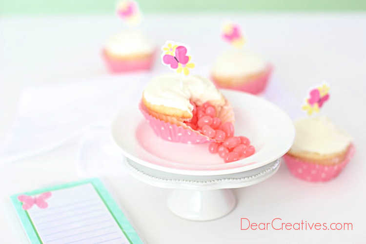 DIY, how to and recipe plus tips and tools for how to make jelly bean cupcakes at DearCreatives.com