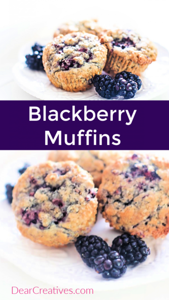 Blackberry Muffins - An easy, winning recipe that anyone can bake for homemade blackberry muffins. DearCreatives.com