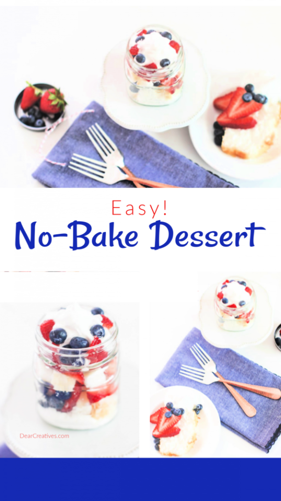 Patriotic Dessert - Easy no-bake dessert perfect anytime you are looking for a red, white and blue dessert. Summer, Memorial Day, 4th of July or other themed celebrations...