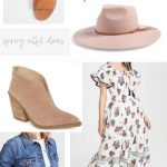 Spring Outfit Ideas - Spring dress, wool hat, sandals, booties, denim jacket - DearCreatives.com