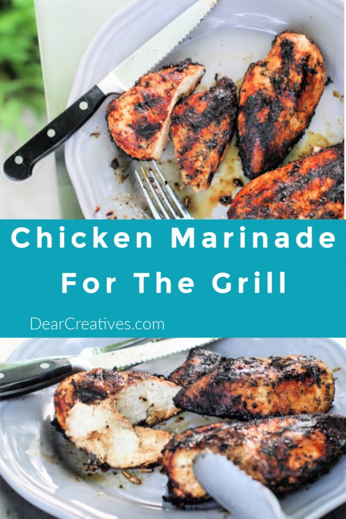 Chicken Marinade Recipe for grilling chicken. Bright, flavorful and easy to make! Grab the grilling recipe at DearCreatives.com #chickenmarinade