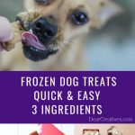 Frozen Dog Treats - This frozen dog treats recipe uses 3 dog-friendly ingredients, is quick and easy! Treat your pampered pooches to an ice cold pupsicle! They will love these dog treats! DearCreatives.com