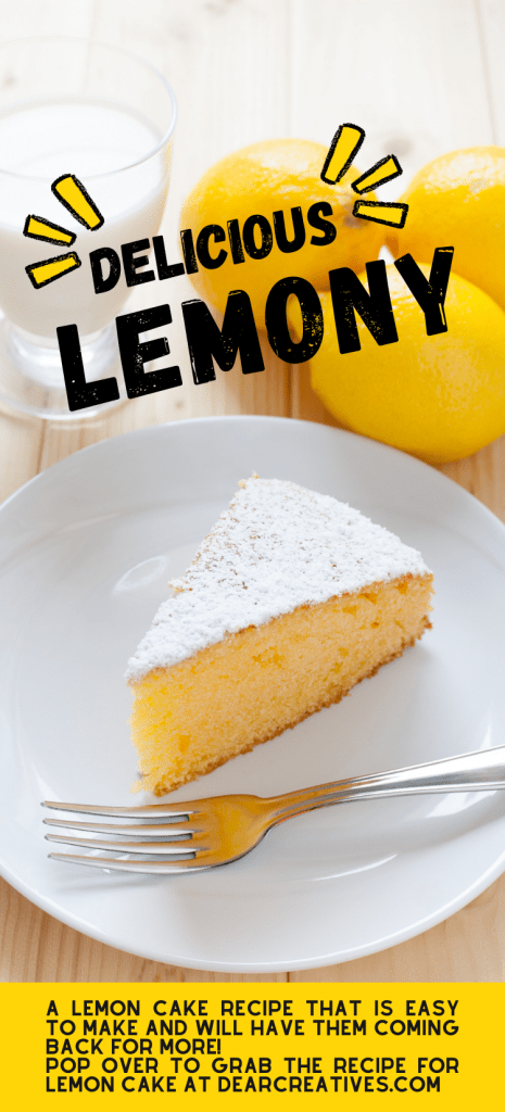 Lemon cake recipe - easy to make lemon cake! Moist and delicious topped with glazed that soaks in the cake and sprinkled with powdered sugar! DearCreatives.com