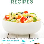 Pasta Salad Recipes - Find a variety of recipes; cold, chicken. vegetarian... Grab a recipe and see how to make a pasta salad! Make pasta salad for dinner or as a side dish! They are perfect for barbecues, get-togethers, and celebrations...DearCreatives.com