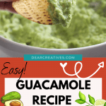 Easy Guacamole Recipe - This is the best guacamole recipe. How to make homemade guacamole. DearCreatives.com