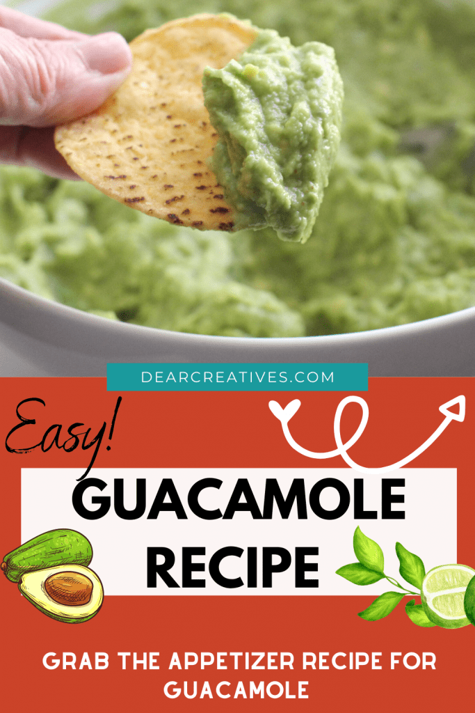 Easy Guacamole Recipe - This is the best guacamole recipe. How to make homemade guacamole. DearCreatives.com