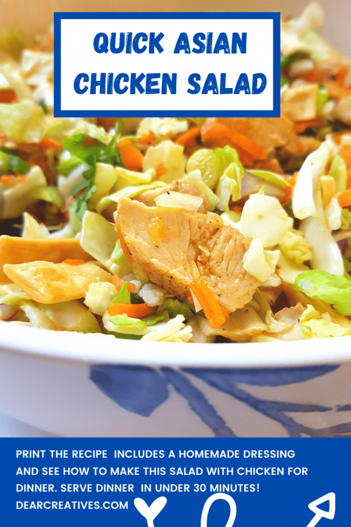 Quick Asian Chicken Salad - This is a quick and easy dinner and ready under 30 minutes! - DearCreatives.com.