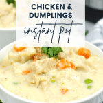 Instant Pot Chicken and Dumplings - Grab this easy recipe for chicken and dumplings. All the flavors and tastes you love tender chicken, creamy and comforting... DearCreatives.com