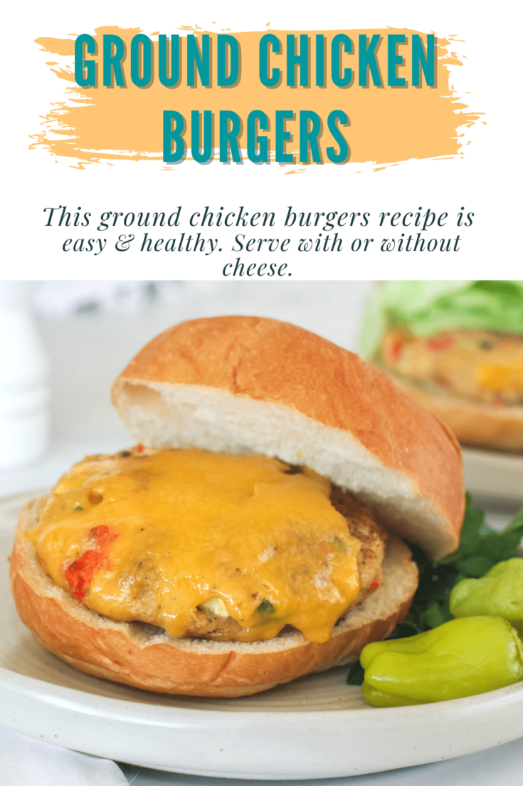 Ground Chicken Burgers Recipe - Easy to make, healthy and delicious! Printable recipe at DearCreatives.com