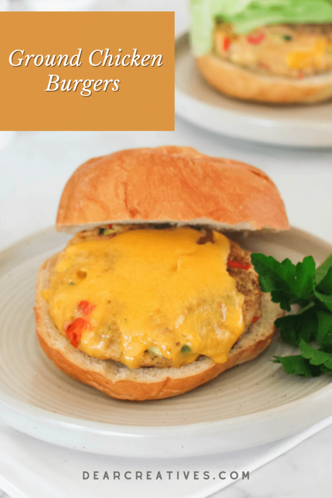 Ground Chicken Burgers - Try this tasty ground chicken burgers recipe. With or without cheese these are so delicious... DearCreatives.com