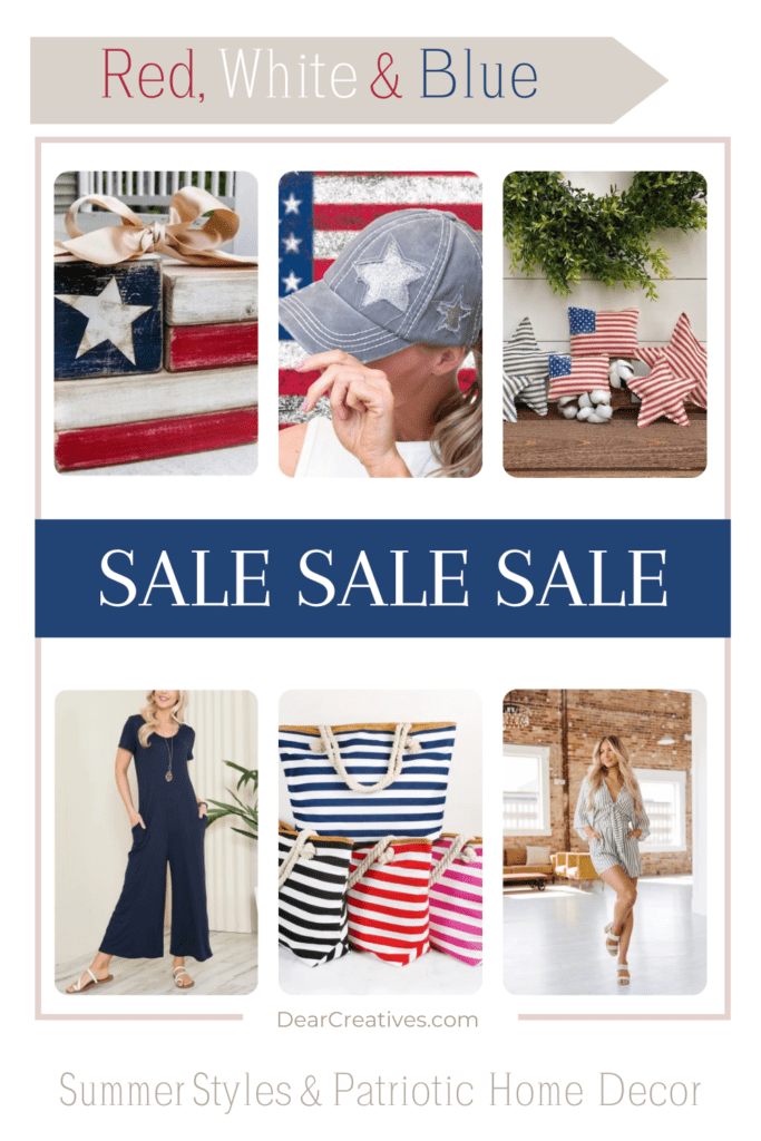 Summer Styles and Patriotic Styles - Shop This Memorial Day Sale For Extra Savings! Find out more at DearCreatives.com