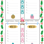 Christmas Wish List PDF and PNG files printable template- Find this and more Christmas Printables, templates and patterns at DearCreatives.com