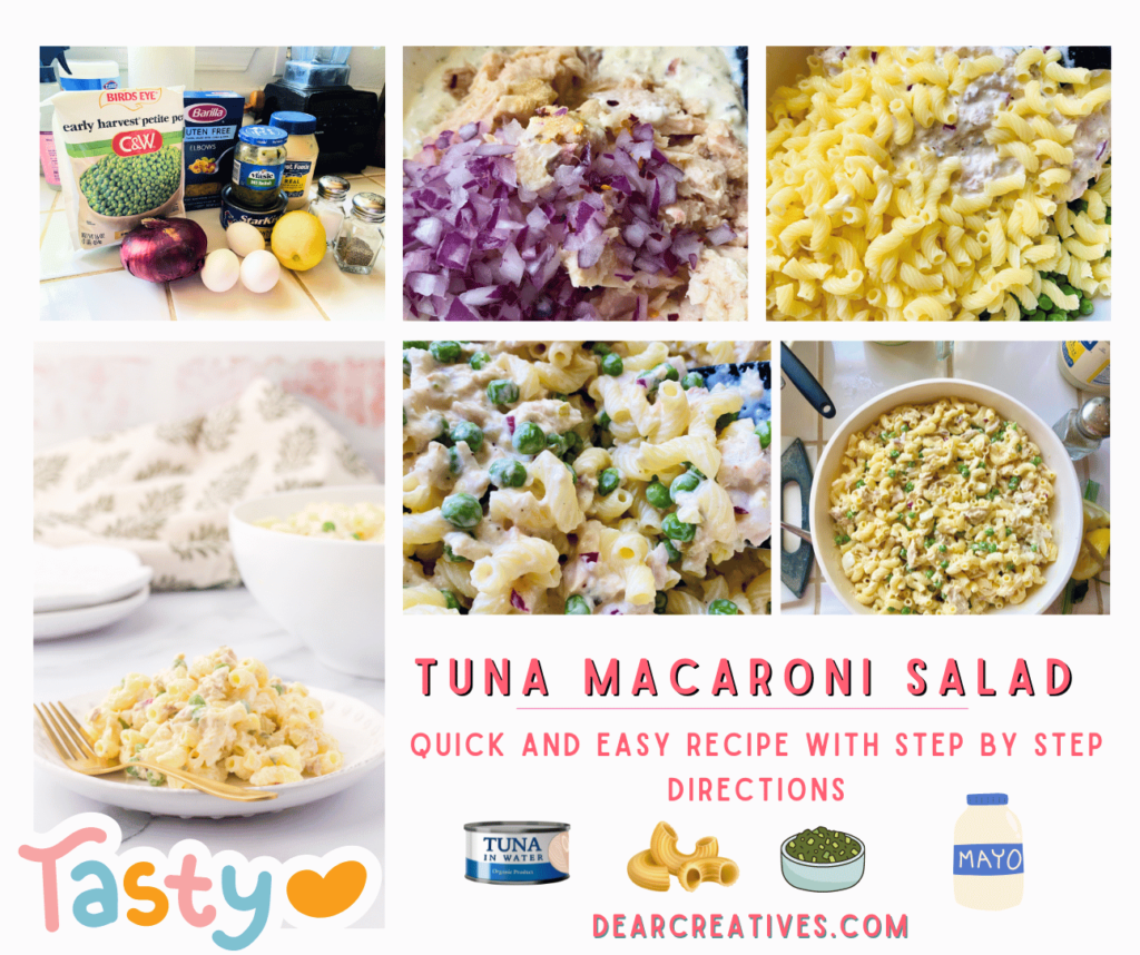 How to make tuna macaroni salad - Easy and delicious, get the recipe for cold tuna macaroni salad at DearCreatives.com