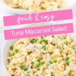 This tuna macaroni salad is cold, quick, easy to make, and tasty! Get the recipe for the cold tuna macaroni salad at DearCreatives.com