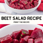 Easy Beet Salad Recipe. Make beets same day or ahead of time, add the beet salad dressing and enjoy. Homemade Vinaigrette Recipe included. Print it and get tips... at DearCreatives.com