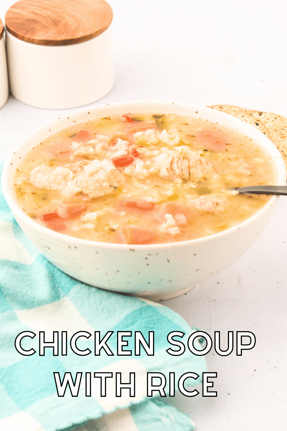 Chicken Soup With Rice an easy recipe for chicken and rice soup cooked on the stovetop. Easy and delicious, flavorful, and comforting! Print the recipe at DearCreatives.com