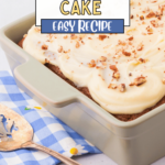 Banana Cake Easy Recipe no sour cream, easy to make and bake, 9 x 9 baking pan, cream cheese frosting... Click over to get the recipe!