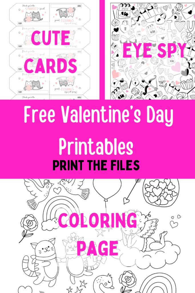 Free Valentine's Day Printables - Instant download get the files and enjoy! For Personal Use only. DearCreatives.com 