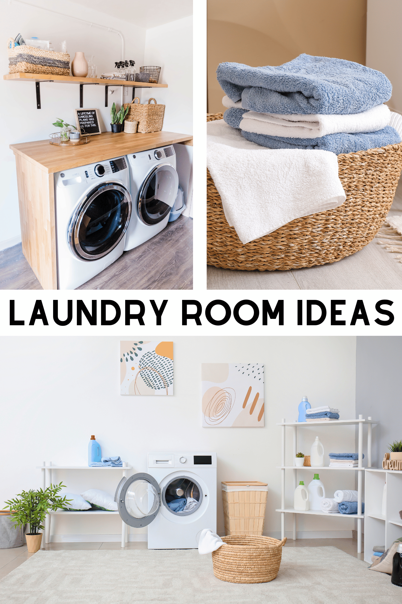 Laundry room ideas and laundry room organization - Easy ways to make your laundry room organized, functional, and pretty! DearCreatives.com