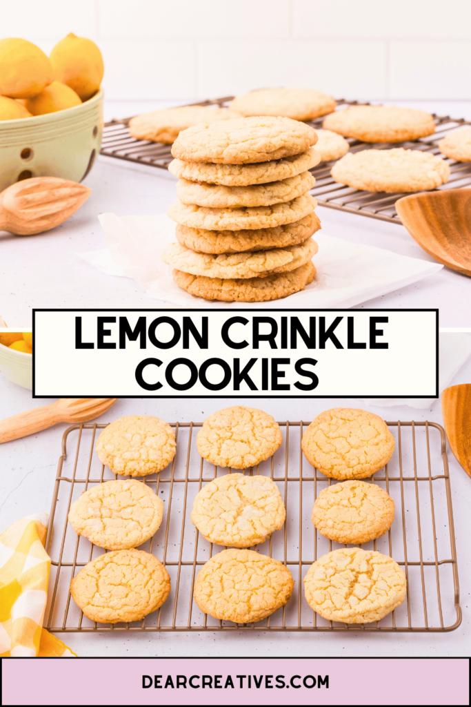 Lemon Crinkle Cookies - This is an easy lemon cookies recipe to make and bake. With simple baking ingredients, a few lemons... you will have the most lemony lemon cookies. Print the recipe