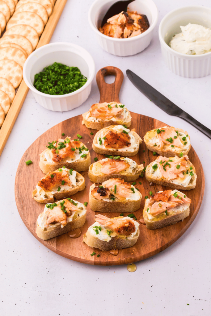 Salmon Appetizer Recipe Salmon and Cream Cheese Bites. Try this easy salmon Crostini! Dearcreatives.com