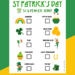 St. Patrick's Day Scavenger Hunt Printable - This worksheet is a fun and easy scavenger hunt for kids to do! Print this and more St. Patrick's Day Printables at DearCreatives.com