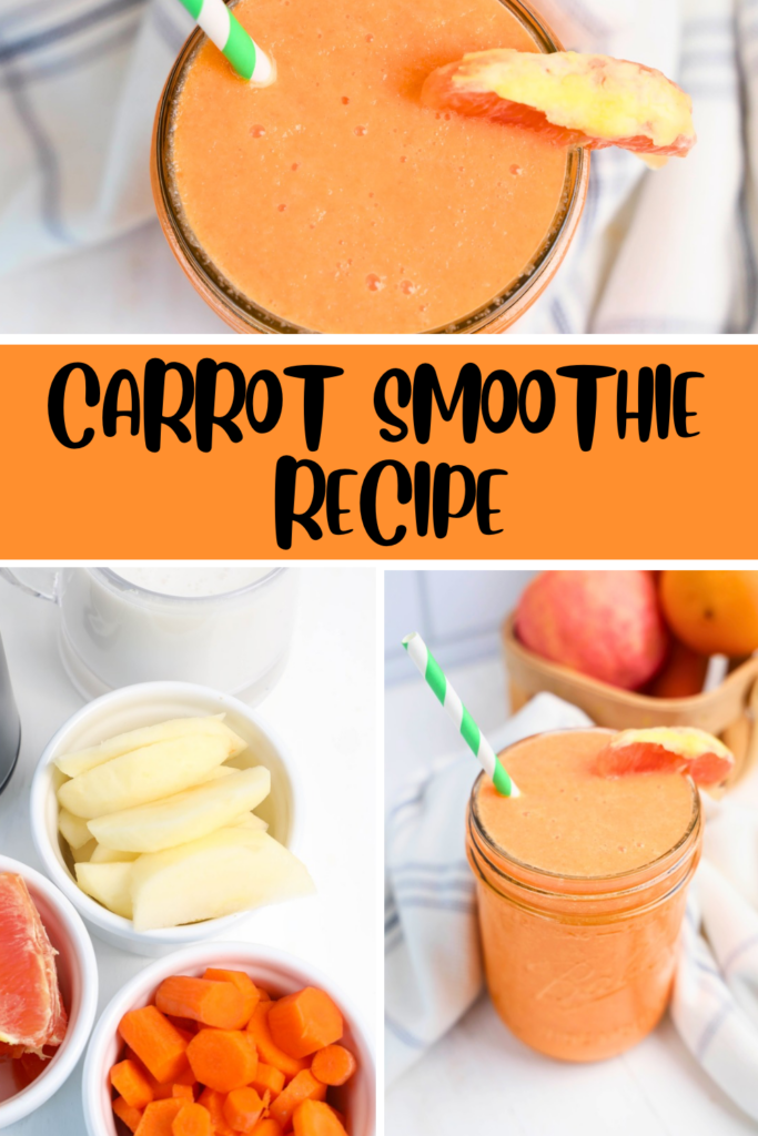 Carrot Smoothie with Oranges, apples, and non-dairy milk…get the Carrot Smoothie Recipe. DearCreatives.com