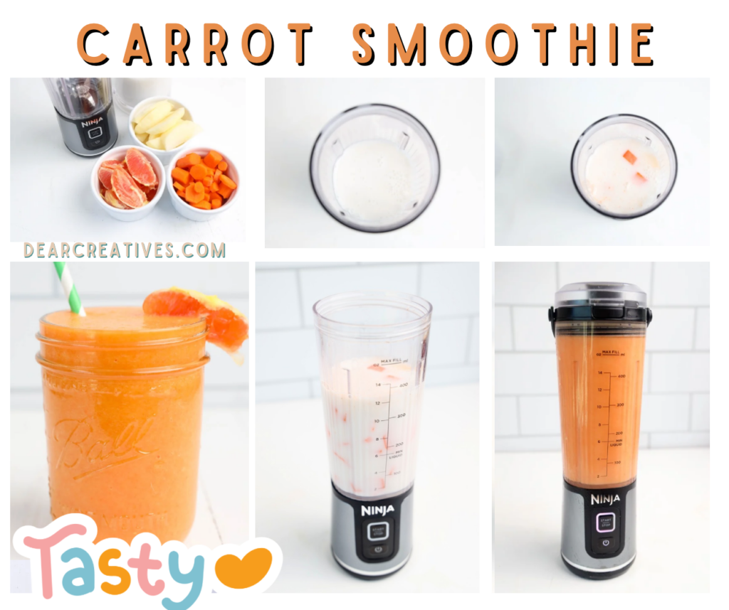 How to make a carrot smoothie- Get the recipe and easy directions for this healthy smoothie at DearCreatives.com